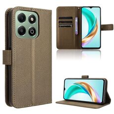 Per Honor X6b 4G Custodia in pelle con texture a diamante (marrone)