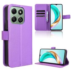 Per Honor X6b 4G Custodia in pelle con texture a diamante (viola)