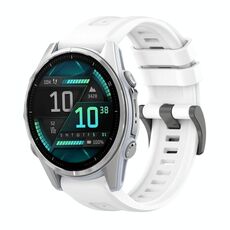 Per Garmin Fenix ​​8 AMOLED 43mm Pure Color Fibbia in acciaio 20mm Cinturino in silicone (bianco)