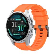 Per Garmin Fenix ​​8 AMOLED 43mm Pure Color Fibbia in acciaio 20mm Cinturino in silicone (arancione)