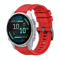 Per Garmin Fenix ​​8 AMOLED 43mm Pure Color Fibbia in acciaio 20mm Cinturino in silicone (rosso)