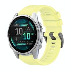 Per Garmin Fenix ​​8 AMOLED 43mm Pure Color Fibbia in acciaio 20mm Cinturino in silicone (giallo)