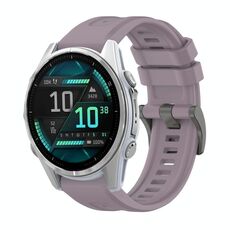 Per Garmin Fenix ​​8 AMOLED 43mm Pure Color Fibbia in acciaio 20mm Cinturino in silicone (Roland Purple)