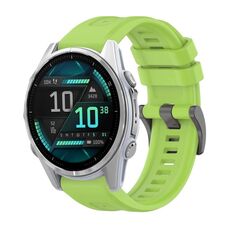 Per Garmin Fenix ​​8 AMOLED 43mm Pure Color Fibbia in acciaio 20mm Cinturino in silicone (Lime)