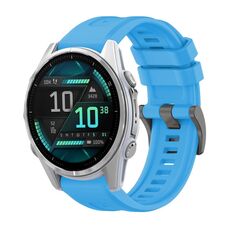 Per Garmin Fenix ​​8 AMOLED 43mm Pure Color Fibbia in acciaio 20mm Cinturino in silicone (blu cielo)