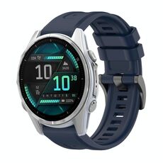 Per Garmin Fenix ​​8 AMOLED 43mm Pure Color Fibbia in acciaio 20mm Cinturino in silicone (blu notte)