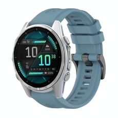 Per Garmin Fenix ​​8 AMOLED 43mm Pure Color Fibbia in acciaio 20mm Cinturino in silicone (Rock Cyan)