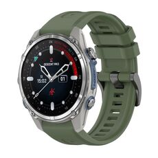 Per Garmin Descent Mk3 43mm Pure Color Fibbia in acciaio 20mm Cinturino in silicone (verde scuro)