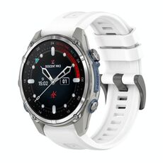 Per Garmin Descent Mk3 43mm Pure Color Steel Buckle 20mm Cinturino in silicone (bianco)