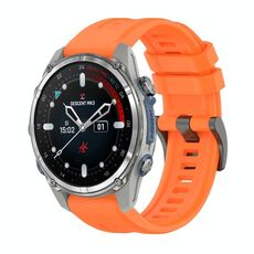 Per Garmin Descent Mk3 43mm Pure Color Fibbia in acciaio 20mm Cinturino in silicone (arancione)