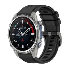 Per Garmin Descent Mk3 43mm Pure Color Fibbia in acciaio 20mm Cinturino in silicone (nero)