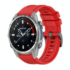 Per Garmin Descent Mk3 43mm Pure Color Steel Buckle 20mm Cinturino in silicone (rosso)