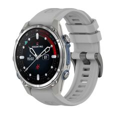 Per Garmin Descent Mk3 43mm Pure Color Fibbia in acciaio 20mm Cinturino in silicone (grigio)