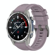 Per Garmin Descent Mk3 43mm Pure Color Fibbia in acciaio 20mm Cinturino in silicone (Roland Purple)
