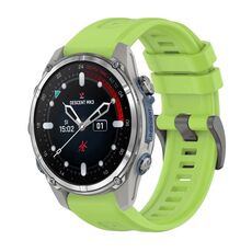 Per Garmin Descent Mk3 43mm Pure Color Fibbia in acciaio 20mm Cinturino in silicone (Lime)