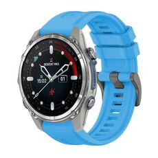 Per Garmin Descent Mk3 43mm Pure Color Fibbia in acciaio 20mm Cinturino in silicone (azzurro cielo)