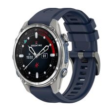 Per Garmin Descent Mk3 43mm Pure Color Steel Buckle 20mm Cinturino in silicone (blu notte)