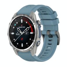 Per Garmin Descent Mk3 43mm Pure Color Fibbia in acciaio 20mm Cinturino in silicone (Rock Cyan)