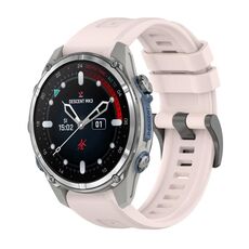Per Garmin Descent Mk3 43mm Pure Color Fibbia in acciaio 20mm Cinturino in silicone (rosa)