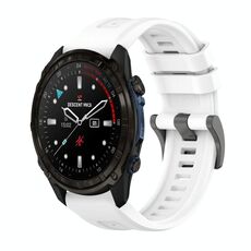 Per Garmin Descent Mk3i 43mm Pure Color Fibbia in acciaio 20mm Cinturino in silicone (bianco)