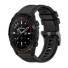Per Garmin Descent Mk3i 43mm Pure Color Fibbia in acciaio 20mm Cinturino in silicone (nero)