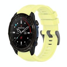 Per Garmin Descent Mk3i 43mm Pure Color Fibbia in acciaio 20mm Cinturino in silicone (giallo)