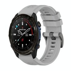 Per Garmin Descent Mk3i 43mm Pure Color Fibbia in acciaio 20mm Cinturino in silicone (grigio)