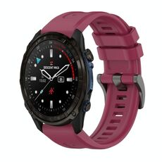 Per Garmin Descent Mk3i 43mm Pure Color Fibbia in acciaio 20mm Cinturino in silicone (rosso vino)