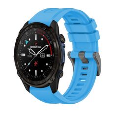 Per Garmin Descent Mk3i 43mm Pure Color Fibbia in acciaio 20mm Cinturino in silicone (blu cielo)