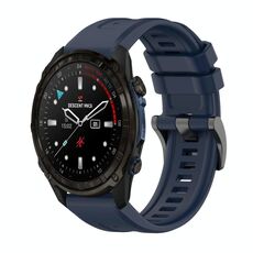 Per Garmin Descent Mk3i 43mm Pure Color Fibbia in acciaio 20mm Cinturino in silicone (blu notte)