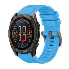 Per Garmin Fenix ​​8 AMOLED 51mm Pure Color Fibbia in acciaio 26mm Cinturino in silicone (blu cielo)