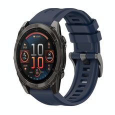 Per Garmin Fenix ​​8 AMOLED 51mm Pure Color Fibbia in acciaio 26mm Cinturino in silicone (blu notte)