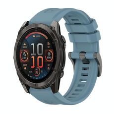 Per Garmin Fenix ​​8 AMOLED 51mm Pure Color Fibbia in acciaio 26mm Cinturino in silicone (Rock Cyan)