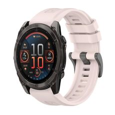 Per Garmin Fenix ​​8 AMOLED 51mm Pure Color Fibbia in acciaio 26mm Cinturino in silicone (rosa)