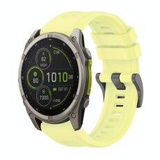 Per Garmin Fenix ​​8 MIP 51mm Pure Color Fibbia in acciaio 26mm Cinturino in silicone (giallo)