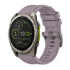 Per Garmin Fenix ​​8 MIP 51mm Pure Color Fibbia in acciaio 26mm Cinturino in silicone (Roland Purple)