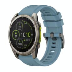 Per Garmin Fenix ​​8 MIP 51mm Pure Color Fibbia in acciaio 26mm Cinturino in silicone (Rock Cyan)