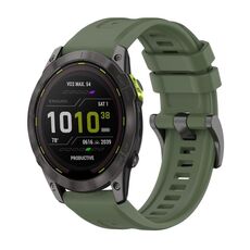 Per Garmin Enduro 3 Pure Color Steel Buckle 26mm Cinturino in silicone (verde scuro)