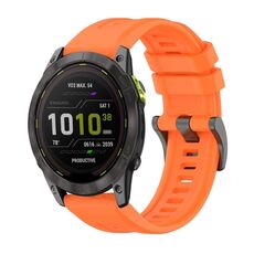 Per Garmin Enduro 3 Pure Color Steel Buckle 26mm Cinturino in silicone (arancione)