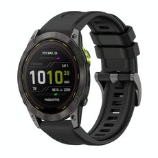 Per Garmin Enduro 3 Pure Color Steel Buckle 26mm Cinturino in silicone (nero)