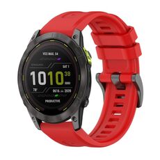 Per Garmin Enduro 3 Pure Color Steel Buckle 26mm Cinturino in silicone (rosso)