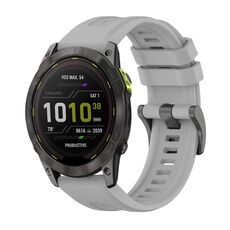 Per Garmin Enduro 3 Pure Color Steel Buckle 26mm Cinturino in silicone (grigio)