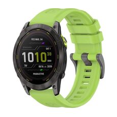 Per Garmin Enduro 3 Pure Color Steel Buckle 26mm Cinturino in silicone (Lime)