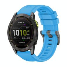 Per Garmin Enduro 3 Pure Color Steel Buckle 26mm Cinturino in silicone (azzurro cielo)