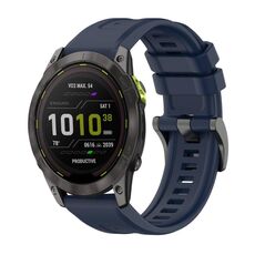 Per Garmin Enduro 3 Pure Color Steel Buckle 26mm Cinturino in silicone (blu notte)