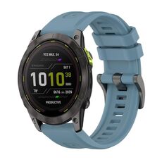 Per Garmin Enduro 3 Pure Color Steel Buckle 26mm Cinturino in silicone (Rock Cyan)