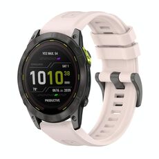 Per Garmin Enduro 3 Pure Color Steel Buckle 26mm Cinturino in silicone (rosa)