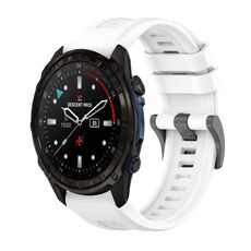 Per Garmin Descent Mk3i 51mm Pure Color Fibbia in acciaio 26mm Cinturino in silicone (bianco)