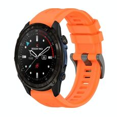 Per Garmin Descent Mk3i 51mm Pure Color Fibbia in acciaio 26mm Cinturino in silicone (arancione)