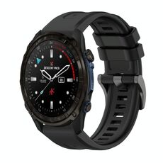 Per Garmin Descent Mk3i 51mm Pure Color Fibbia in acciaio 26mm Cinturino in silicone (nero)